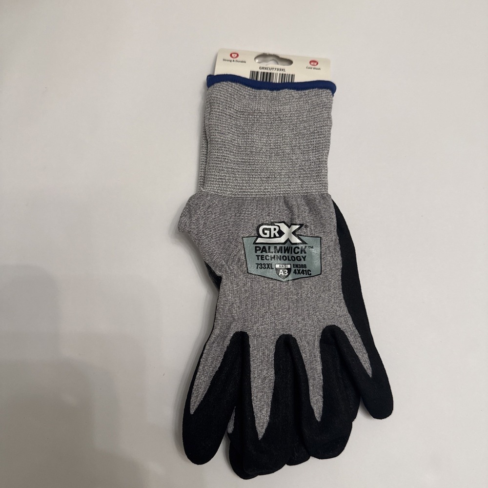 GRX Cut Series Work Gloves 10 Pairs Mens XL A3 Cut Resistant Dipped Palm 733XL - Picture 3 of 5